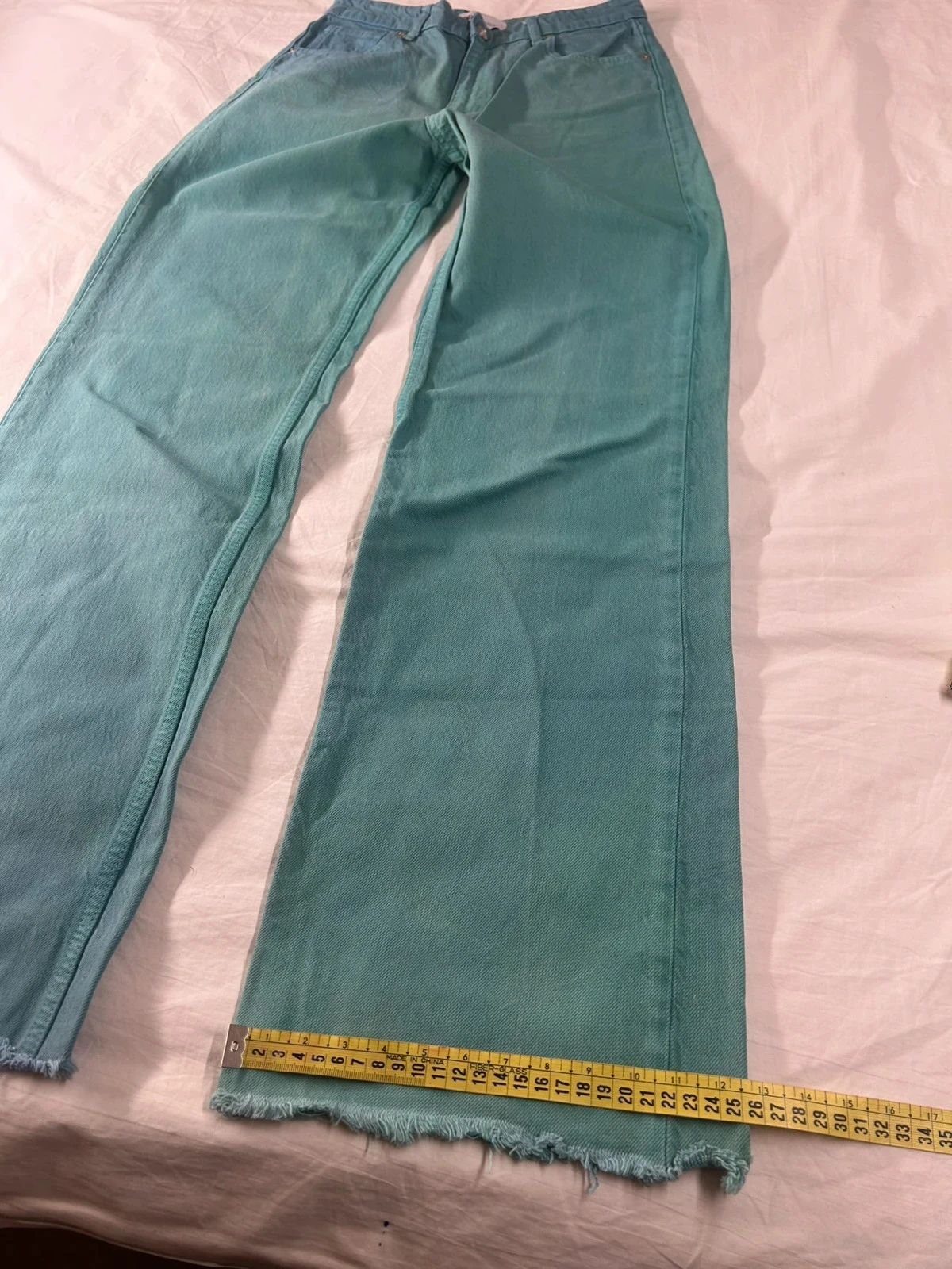 Zara blue green flared wide leg jeans size 38 vintage – photo 6